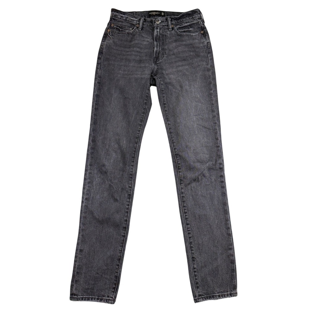 Abercrombie & Fitch Mens Slim Vintage Stretch Jeans 30x34 Faded Black Denim